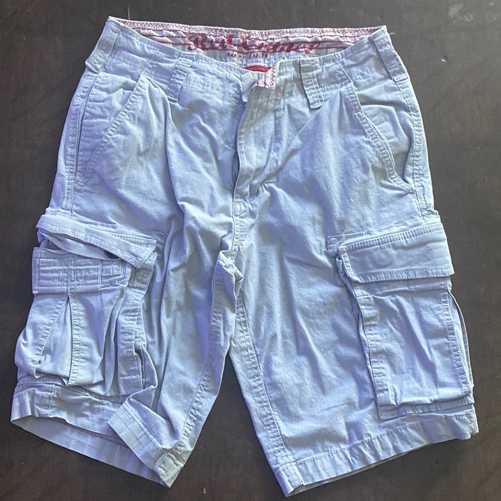 Light Gray Red Camel Cargo Shorts